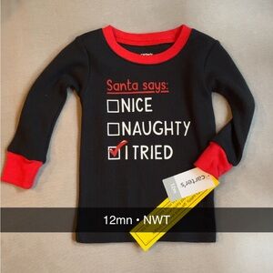 12 months Carter's Festive Black and Red Long Sleeve Tee